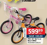 PBK 16" Girl's Or Boy's BMX Assorted Colours Each