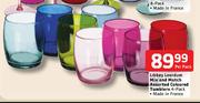 Libbey Leerdum Mix And Match Assorted Coloured Tumblers-4 Pack