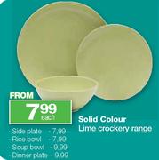 Solid Colour Lime Crockery Range Side Plate Each