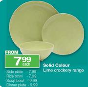 Solid Colour Lime Crockery Range Soup Bowl Each