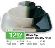Black Dip Square Crockery Range Mug Each