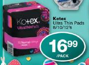 Kotex Ultra Thin Pads-8/10/12's-Per Pack