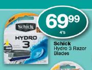 Schick Hydro 3 Razor Blades-4's