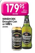 Windhoek Draught Can or NRB's-24 x 440ml