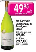 Fat Bastard Chardonnay or Sauvignon Blanc-6 x 750ml