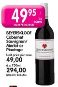 Beyerskloof Cabernet Sauvignon/Merlot or Pinotage-6 x 750ml