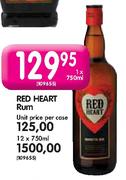 Red Heart Rum-12 x 750ml