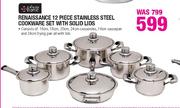 Always Home Renaissance 12 Piece Stainless Steel Cookware Set With Solid Lids