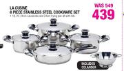 La Cusine 8 Piece Stainless Steel Cookware Set