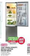 Defy Metallic Bottom Freezer Fridge-250Ltr
