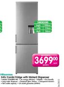 Hisense Combi Fridge With Watered Dispenser-345ltr