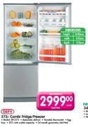 Defy Combi Fridge/Freezer-272ltr Each