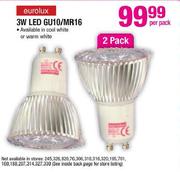 Eurolux 3W LED GU10/MR16-Per Pack