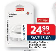 Prestige 3-Piece Stainless Steel Biscuit Cutters-Per Set