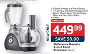 Mellerware Maestro 3-In-1 Food Processor