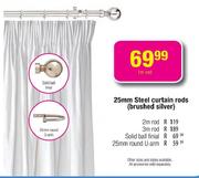 25mm Steel Curtain Rods-1m