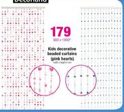 Kids Decorative Bealed Curtains(Pink Hearts)-900x1800mm