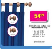 W34mm ooden Curtain Rods-1m
