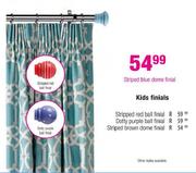 Kids Finials Striped Blue Dome Finial