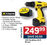 Xtreme 12V Cordless Drill Driver