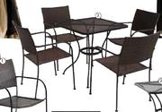 Ferrace Leisure 5 Piece Wrought  Iron Bistro Set-Per Set