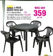 5 Piece Ebony Patio Set-Per Set