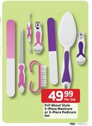 Pnp About Style 5-Piece Manicure Or 3-Piece Pedicure Set-Per Set