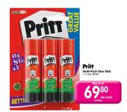 Pritt Multi-Pack Glue Stick-3x43gm Per Pack