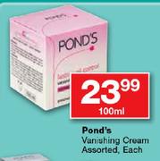 Pond's Vanishing Cream Assorted-100ml Each