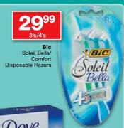 Bic Soleil Bella/Comfort Disposable Razors-3's/4's