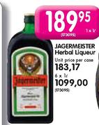 Jagermeister Herbal Liqueur-6x1Ltr Each