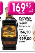 Ponchos 1910 Coffee Tequila-6x750ml Each