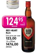 Red Heart Rum-12x750ml Each