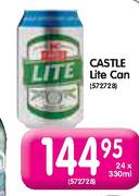 Castle Lite Can-24x330ml Each