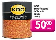 Koo Baked Beans In Tomato Sauce-3.06kg Each