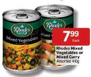 Rhodes Mixed Vegetables Or Mixed Curry-Each