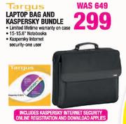 Targus Laptop Bag And Kaspersky Bundle - Each