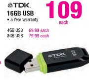 TDK 16GB USB-Each