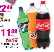 Coca Cola Coke, Fanta Or Sprite-2L Each