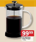 PnP Stainless Steel Coffee Plunger-1L