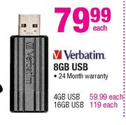 Verbatim 8GB USB Each