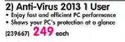 Kaspersky Anti-Virus 2013 1 User Each