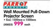 Parrot Wall Mounted Pull-Down Projector Screen Each