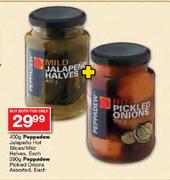 Peppadew Jalapeno Hot Slices/Mild Halves,Each 390g Peppadew Pickled Onions Assorted Each