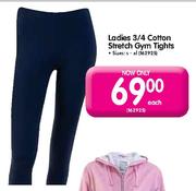 Ladies 3/4 Cotton Stretch Gym Tight