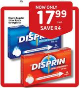 Disprin Regular-24's Or Extra Strength - 16's Each