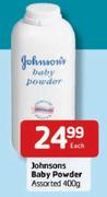 Johnsons Baby Powder Assorted-400gm Each