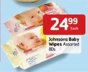 Johnsons Baby Wipes Assorted-80 Per Pack Each