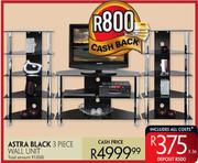Astra Black 3 Piece Wall Unit