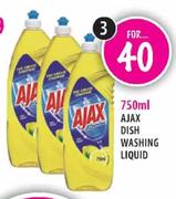 Ajax Dish Washing Liquid-3x750ml